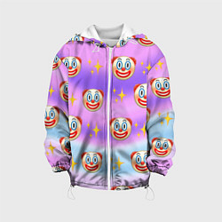 Куртка с капюшоном детская Узор с Клоунами, цвет: 3D-белый