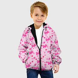 Куртка с капюшоном детская Барби, сердечки и цветочки, цвет: 3D-черный — фото 2