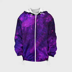 Куртка с капюшоном детская Текстура - Purple explosion, цвет: 3D-белый