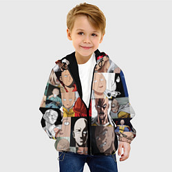Куртка с капюшоном детская Saitama - many faces, цвет: 3D-черный — фото 2