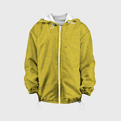 Детская куртка Рябь - зеленовато-желтый и фиолетовый - узор Хуф и