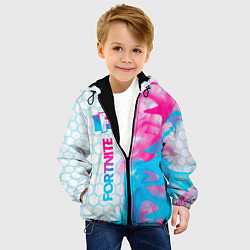 Куртка с капюшоном детская Fortnite neon gradient style: по-вертикали, цвет: 3D-черный — фото 2