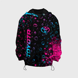 Куртка с капюшоном детская Toyota - neon gradient: надпись, символ, цвет: 3D-черный