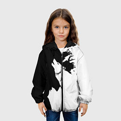 Куртка с капюшоном детская Волчий вой в горах, цвет: 3D-черный — фото 2