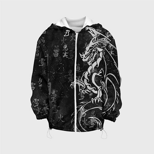 Детская куртка White dragon - grunge / 3D-Белый – фото 1