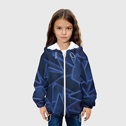 Куртка с капюшоном детская Треугольники, неон, цвет: 3D-белый — фото 2