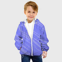 Куртка с капюшоном детская Диагональные полосы сиреневый, цвет: 3D-белый — фото 2
