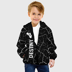 Куртка с капюшоном детская Destiny glitch на темном фоне: по-вертикали, цвет: 3D-черный — фото 2