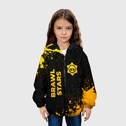 Куртка с капюшоном детская Brawl Stars - gold gradient: надпись, символ, цвет: 3D-черный — фото 2