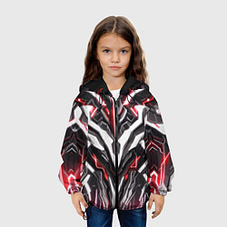 Куртка с капюшоном детская Неоновая кибер броня красная, цвет: 3D-черный — фото 2