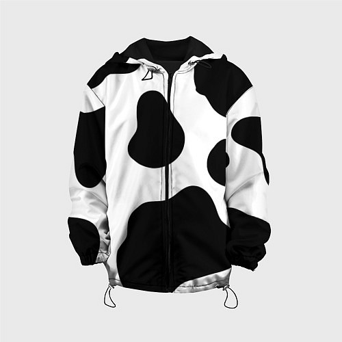 Детская куртка Принт - пятна коровы / 3D-Черный – фото 1