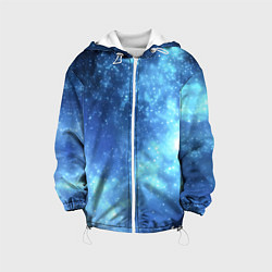 Куртка с капюшоном детская Яркие звёзды в космосе, цвет: 3D-белый