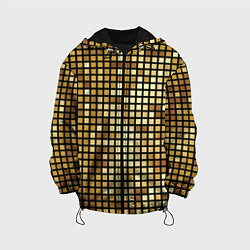 Куртка с капюшоном детская Золотая мозаика, поверхность диско шара, цвет: 3D-черный