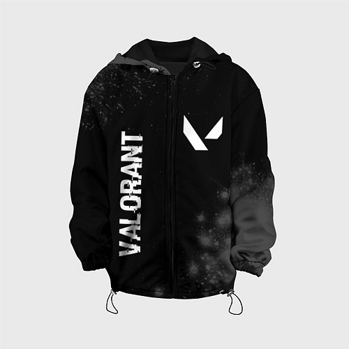 Детская куртка Valorant glitch на темном фоне: надпись, символ / 3D-Черный – фото 1