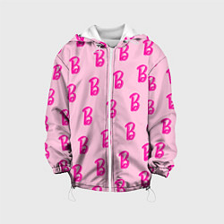 Куртка с капюшоном детская Барби паттерн буква B, цвет: 3D-белый