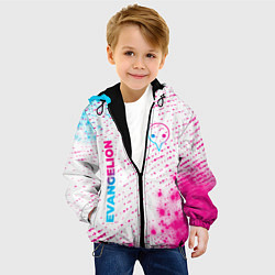 Куртка с капюшоном детская Evangelion neon gradient style: надпись, символ, цвет: 3D-черный — фото 2