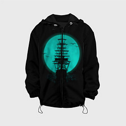 Куртка с капюшоном детская Мрачный корабль, цвет: 3D-черный
