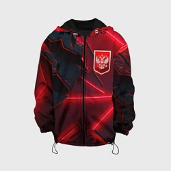 Куртка с капюшоном детская Красный герб РФ, цвет: 3D-черный