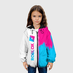Куртка с капюшоном детская Roblox neon gradient style: по-вертикали, цвет: 3D-черный — фото 2