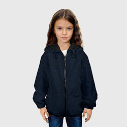 Куртка с капюшоном детская Абстракция тёмно-синий ажурный, цвет: 3D-черный — фото 2