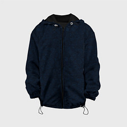 Куртка с капюшоном детская Абстракция тёмно-синий ажурный, цвет: 3D-черный