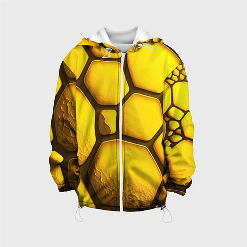 Детская куртка Желтые объемные плиты / 3D-Белый – фото 1