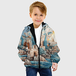 Куртка с капюшоном детская Сказочный замок у моря, цвет: 3D-черный — фото 2