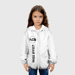 Куртка с капюшоном детская Mass Effect glitch на светлом фоне: по-вертикали, цвет: 3D-белый — фото 2