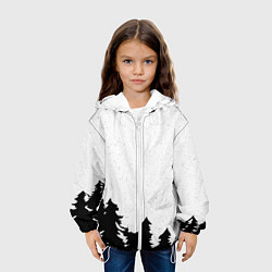 Куртка с капюшоном детская Стилизация ёлки зима, цвет: 3D-белый — фото 2