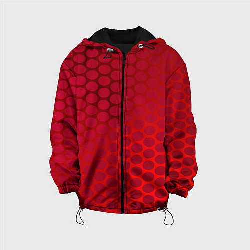 Детская куртка Сотовый красный градиент / 3D-Черный – фото 1