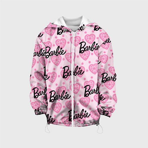 Детская куртка Логотип Барби и розовое кружево / 3D-Белый – фото 1