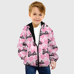 Куртка с капюшоном детская Логотип Барби и розовое кружево, цвет: 3D-черный — фото 2