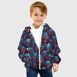 Куртка с капюшоном детская Monster skulls pattern, цвет: 3D-белый — фото 2
