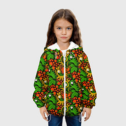 Куртка с капюшоном детская Русское народное искусство - хохлома, цвет: 3D-белый — фото 2