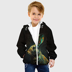 Куртка с капюшоном детская Магический кролик, цвет: 3D-белый — фото 2