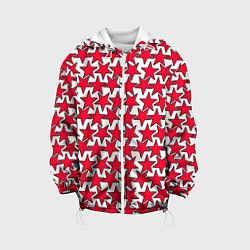 Куртка с капюшоном детская Ретро звёзды красные, цвет: 3D-белый