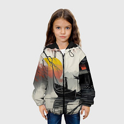Куртка с капюшоном детская Красота Японии, цвет: 3D-черный — фото 2