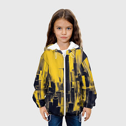 Куртка с капюшоном детская Большой нарисованный город, цвет: 3D-белый — фото 2