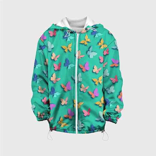 Детская куртка Разноцветные бабочки / 3D-Белый – фото 1