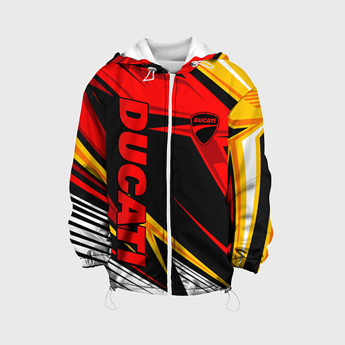 Детская куртка Ducati - red uniform / 3D-Белый – фото 1