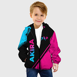 Куртка с капюшоном детская Akira - neon gradient: надпись, символ, цвет: 3D-черный — фото 2