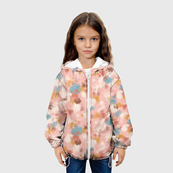 Куртка с капюшоном детская Разноцветные мазки, пятна в пастельных тонах, цвет: 3D-белый — фото 2