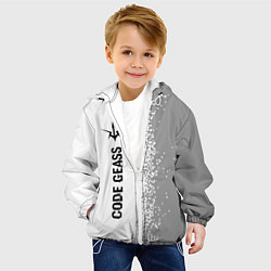 Куртка с капюшоном детская Code Geass glitch на светлом фоне: по-вертикали, цвет: 3D-белый — фото 2