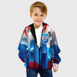 Куртка с капюшоном детская Синий герб РФ, цвет: 3D-черный — фото 2