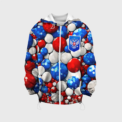 Детская куртка Шарики триколор / 3D-Белый – фото 1