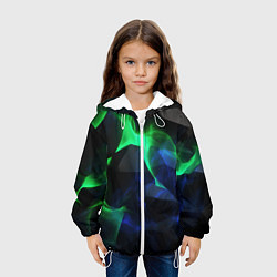 Куртка с капюшоном детская Неоновая лава из плит, цвет: 3D-белый — фото 2