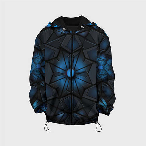 Детская куртка Калейдоскопные черные и синие узоры / 3D-Черный – фото 1