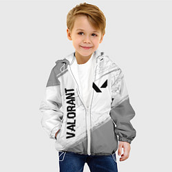 Куртка с капюшоном детская Valorant glitch на светлом фоне: надпись, символ, цвет: 3D-белый — фото 2