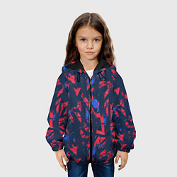 Куртка с капюшоном детская Спортивный абстрактный фон, цвет: 3D-черный — фото 2