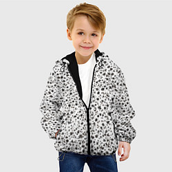 Куртка с капюшоном детская Маленькие цветочки паттерн, цвет: 3D-черный — фото 2